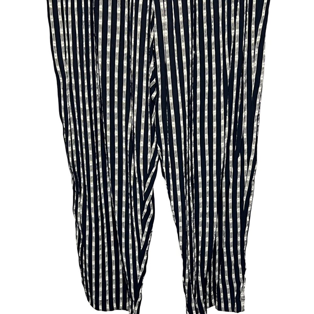 AKS dress pants 1XL black & white plaid stripe USA wide leg - Picture 3 of 10